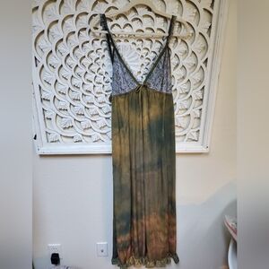 Erica Loren Vintage Overdyed Tea Dyed Slip Dress Nightgown Size Medium